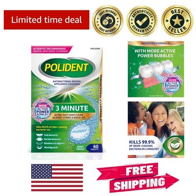 Revitalizing 60 Count Denture Cleaning Tablets - 99.9% Bacteria Elimination