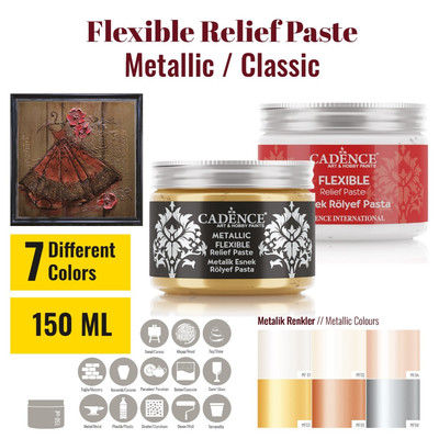 Cadence Klassik/Metallic Flexible Strukturpaste 150ML Relief Effekt