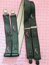 PCT Germany / H, vintage trouser braces, fishing pattern, adjustable length