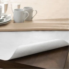 Vinyl Table Pad Protector 70 Inch Round Flannel Backing Spill Scratch Resistant