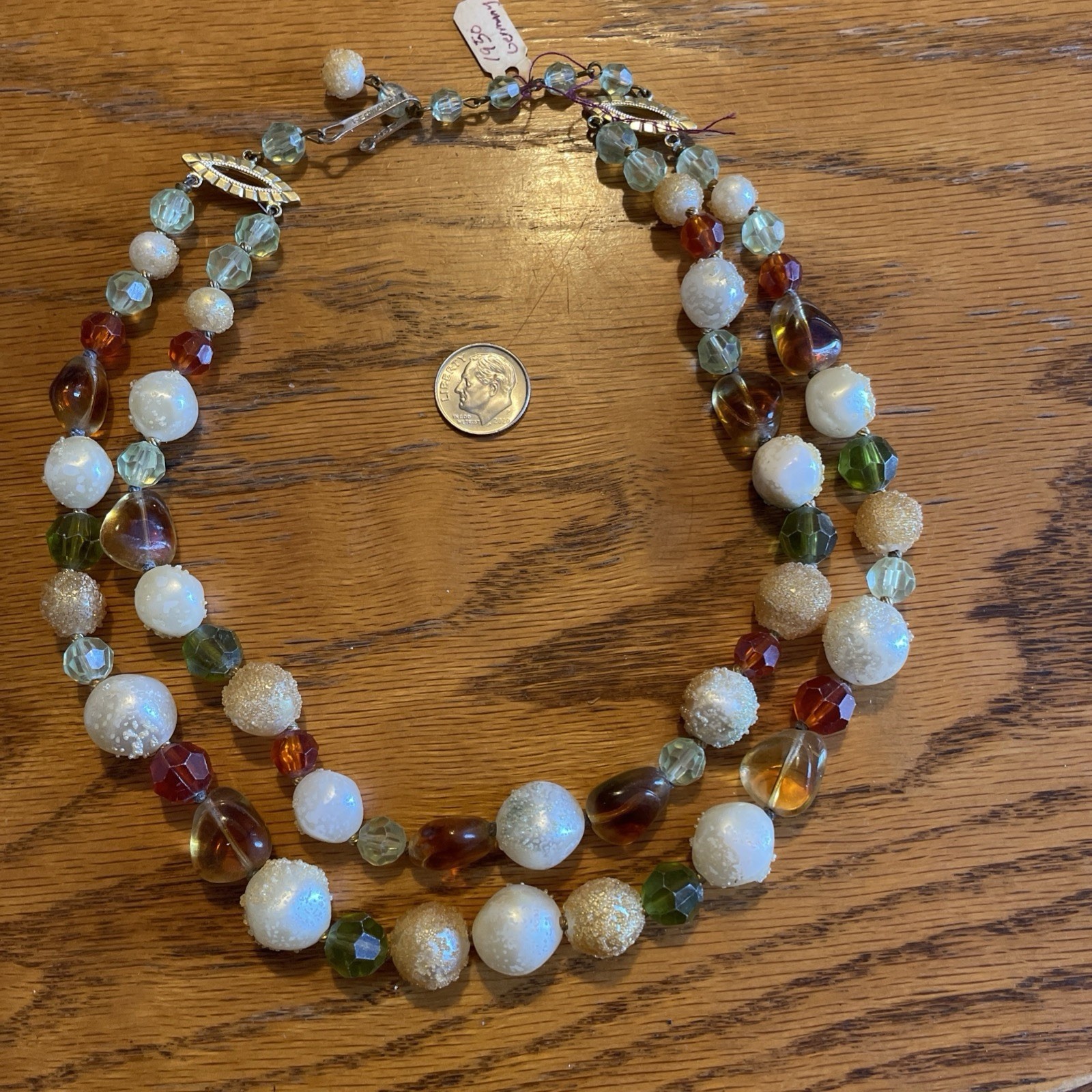 Multicolor Beaded Multistrand Collar Necklace Ger… - image 1