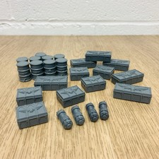 Warhammer 40k Manufactorum Ammo Crates & Fuel Barrels Terrain Scenery Bundle