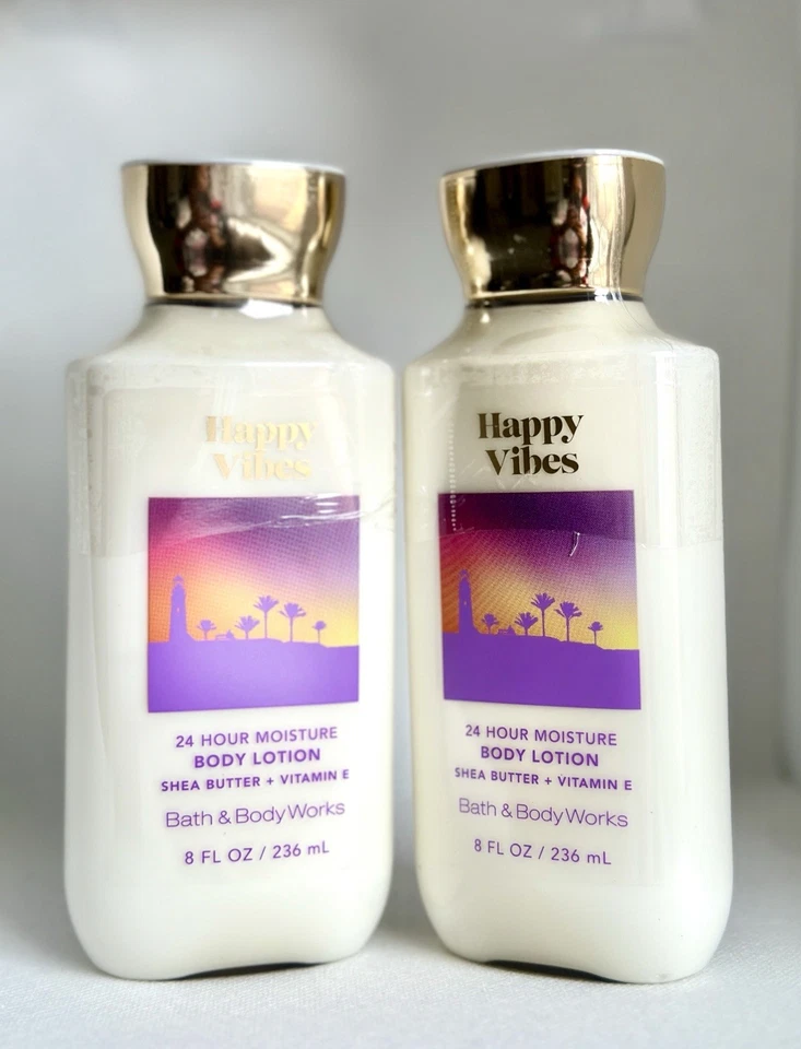 Happy Vibes Body Lotion 8 oz 24HR Moisture Shea Butter Vitamin E Skin Care Set 2 - Image 3 of 4