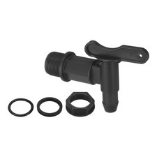 Spigot Faucet Drum Faucet with Fixing Nut, 3/4" NPT, Black