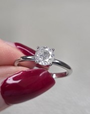 A 0.97ct Solitaire Diamond Ring 14ct White Gold G-Si2 With Certificate 