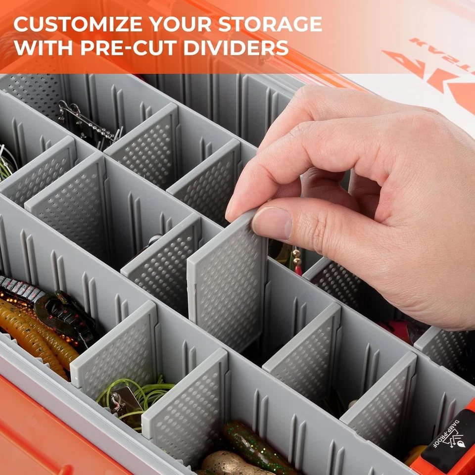 Caixa de equipamento impermeável Hyperseal, 3700 bandejas de equipamento profundo, caixa de equipamento de pesca Orga - Imagem 4 de 4