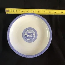 Set of 4 Vintage Folkcraft Blue Pastures Salad Plates 7⅝" EUC