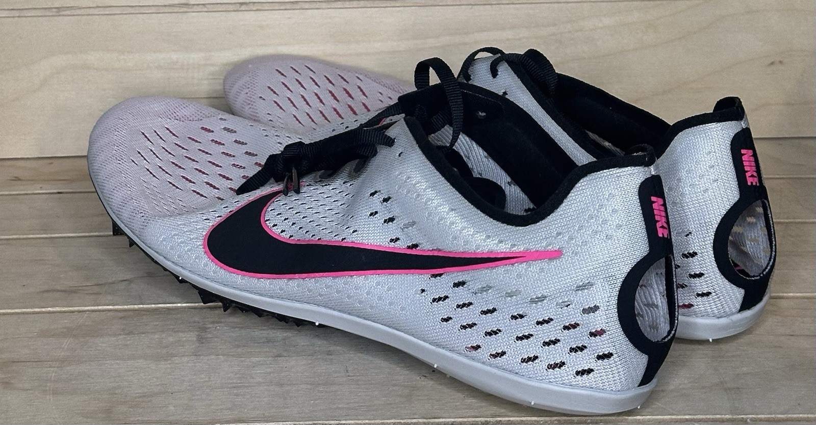 Nike Zoom Victory 3 Sz 12 Pure Platinum Pink Blast Running Spike Shoe 835997-002 thumbnail 3