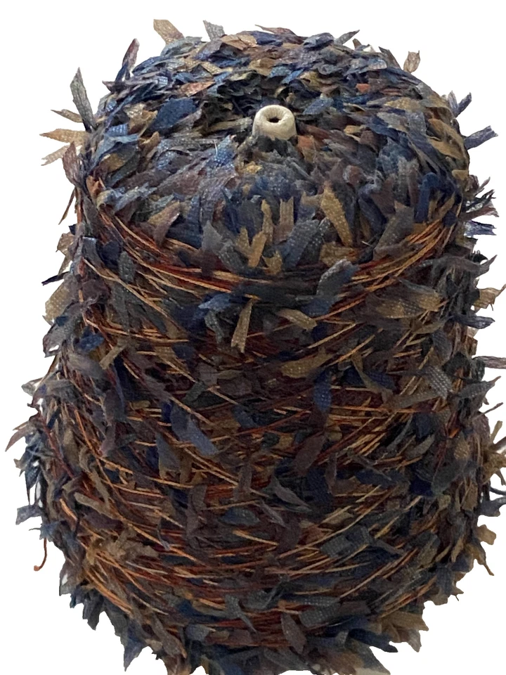 Astro Dye Works ~ Nylon Eyelash Yarn Cone ~ Brown Grey Black & Beige 1 lb 3.5 oz - Image 2 of 4