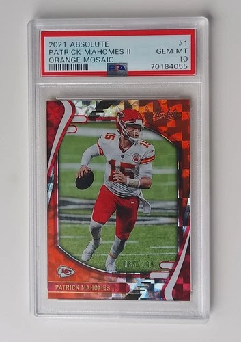 2021 Absolute #1 Patrick Mahomes Orange Mosaic /199 PSA 10 💎 POP 12 📈