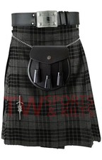 Scottish Outfit Grey Watch Tartan Kilt Set - 08 Pieces Kilt Accessories for Men