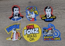 Vintage Lot Of 6 X Happy Days 'The Fonz' Fonzie Stickers