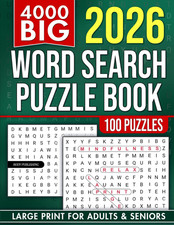 4000 Big Word Search Book for Adults and Seniors with 100 Puzzles: Large Print W