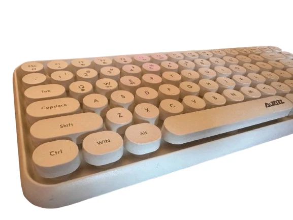 White Wireless Bubble Keyboard USB Retro Cute Gaming PC Mac - Image 2 of 2