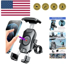 Motorcycle Bike Phone Mount with Solid Aluminum Alloy Mounting Base, [1s Lock...