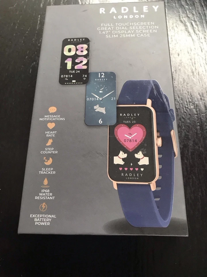 RADLEY S21 Ink Blue Silicone Strap, Lozenge Gold Case - Image 4 of 4