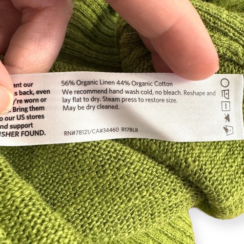 Eileen Fisher Green Organic Linen Cotton Blend Light Weight Sweater Women's XL - 第 9/9 張圖片