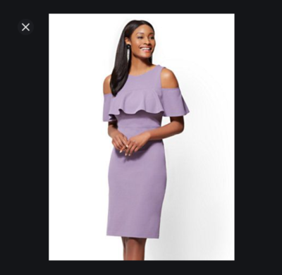 slim fit dress slacks Nadia Sleeveless Ruched Waist Crepe Column Midi Dress – New York & Company main image 1