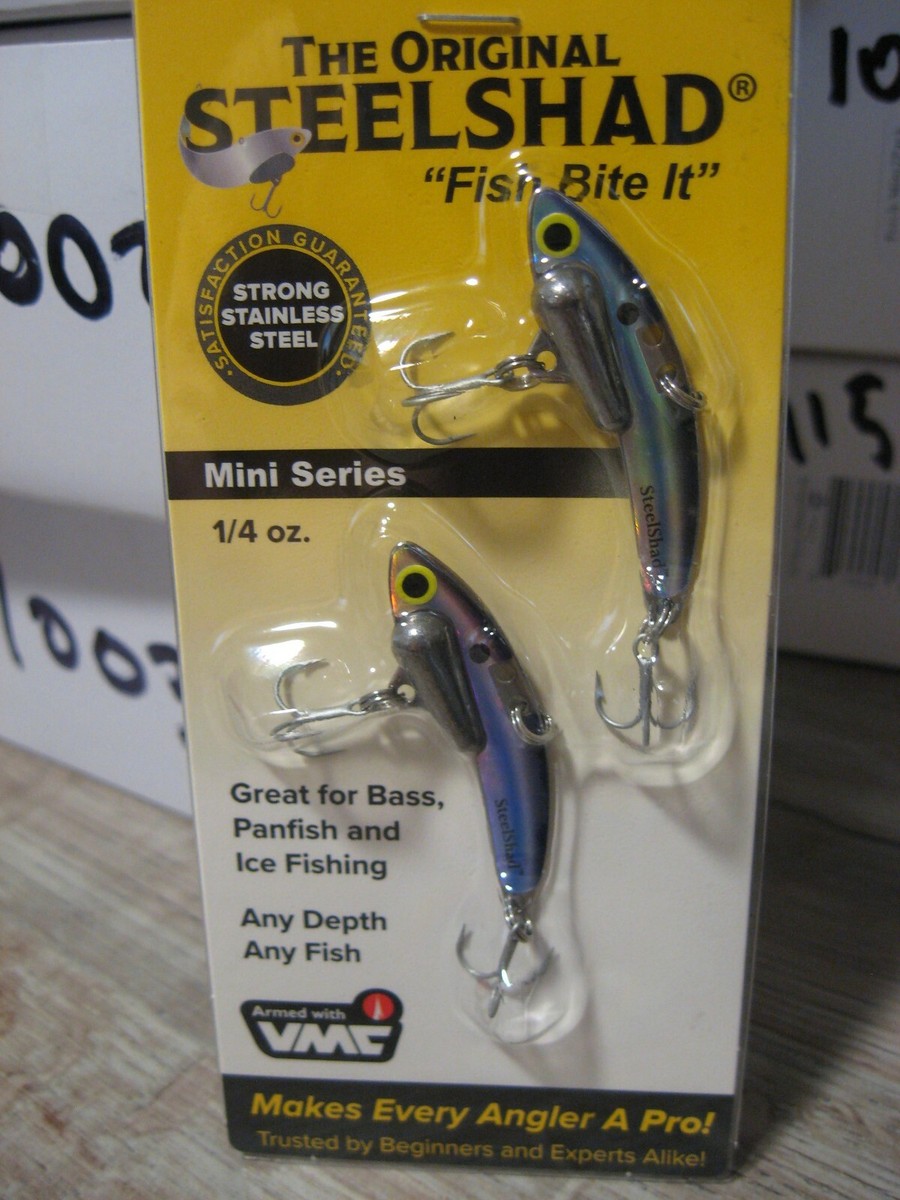 2 Esche Da Pesca Steelshad Kentucky 1 3/4 Lama 1/4 Oz – Mini Shad In Acciaio, Modello Ky Steelshad