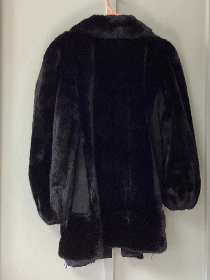 Chaqueta De Colección Años 70 Adolph Schuman Para Lilli Ann Mujer Talla M/L Piel Sintética Forrada Negra Foto 2 de 4