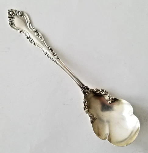 Sterling Silver Sugar Spoon Warwick by International Silver, Gold Wash 6"