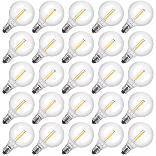 25 Pack G40 LED Globe Replacement Bulbs Warm White C7 E12 Base Patio Light Bulb - Picture 2 of 22