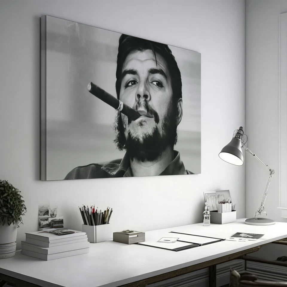 Ernesto Che Guevara Smoking a Cigar Cuban Revolution Canvas Wrap Print  - Image 4 of 4