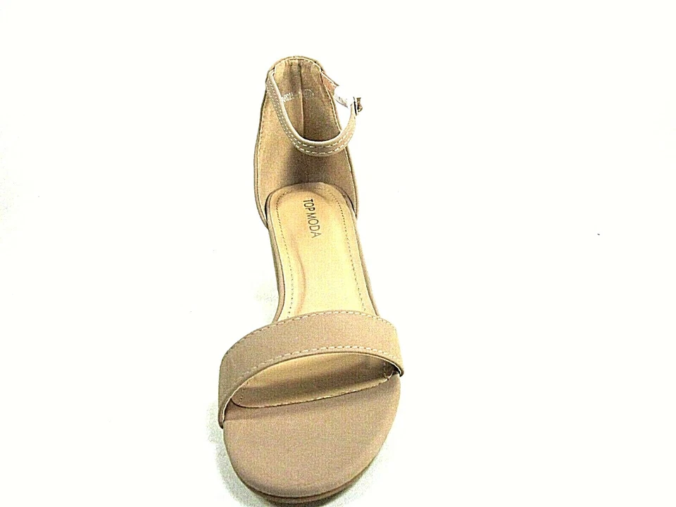 Top Moda Darcie-1 Taupe Women's Strappy Chunky Block Heels US Size 6.5 New - Image 4 of 4