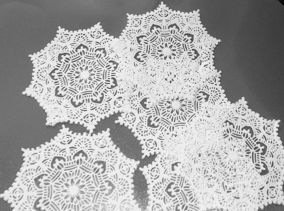 6 ACEITES COMESTIBLES de encaje de azúcar - listas para usar Foto 4 de 4