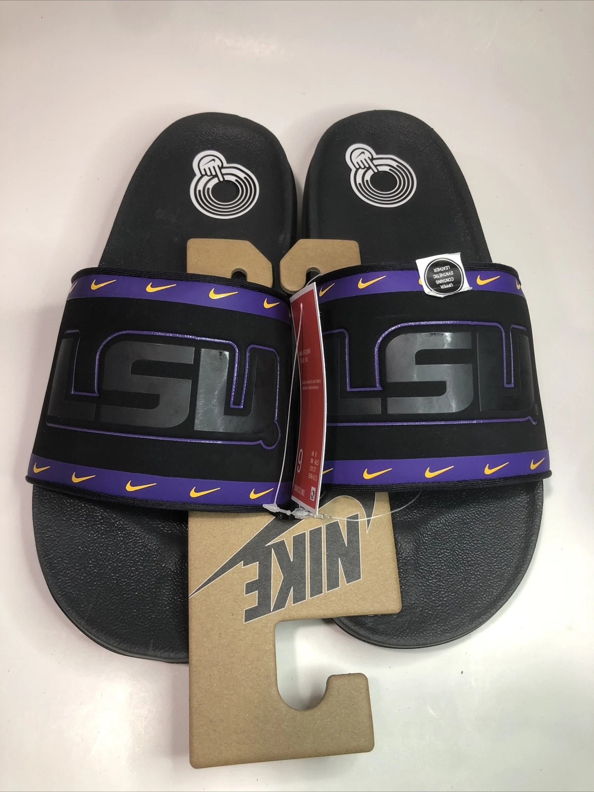 Nike Offcourt Slide LSU Tigers sandalo college calcio PE sandali uomo taglia 9