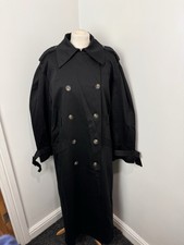 Aligne Julia Puff-sleeve Trench Coat Size 16 Black New With Tags