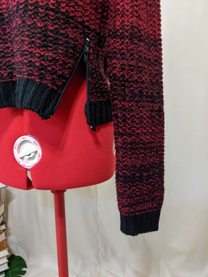 Bongo Women Sweater Medium(8-10) Ombre Multicolor Zipper Detail - Image 4 of 4