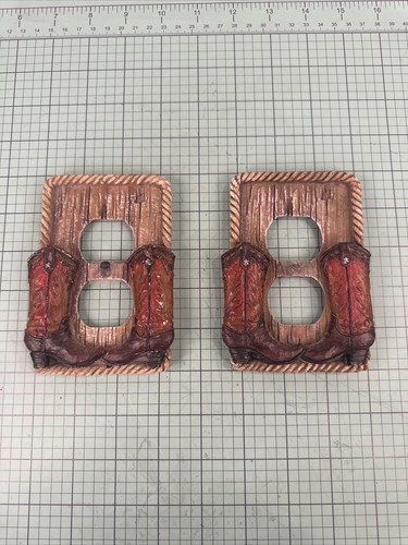 (2) Country Western Cowboy Boots Outlet Cover Single Gang Wall Plate Resin 3D