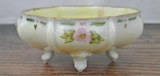 T&V Tressemann & Vogt Limoges France Footed Bowl Gold & Floral  