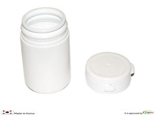 White Empty Plastic Capsule Pill Bottle Medicine Vitamin Container PE 70CCHinged