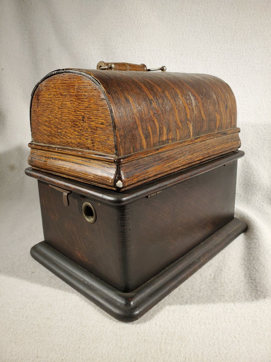 クラシック　グラムフォン　レコードセット Antique Working 1903 Edison Standard Golden Oak Wind-Up