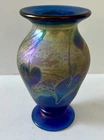 Signed Vintage 1985 Bruce Freund Art Glass 8” Vase Loetz Tiffany Style Beautiful