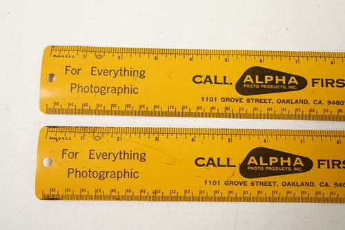 Alpha Photo Products (R3B)Straight Edge Metal Rule Ruler Oakland California Pair - Picture 4 of 5
