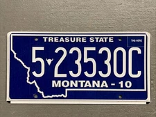 VINTAGE MONTANA LICENSE PLATE TREASURE STATE RANDOM LETTERS/NUMBERS NICE!!