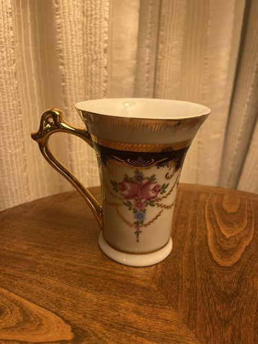 NEW Nantucket Home Tea Coffee Cup Mug Fancy Roses Gold Gilded Floral Porcelain - Bild 4 von 10