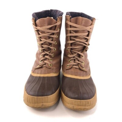 Sorel Premium Brown Leather Winter Snow Boots Mens Size 8  display picture 2