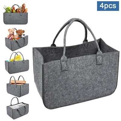 CEEDIR 4er Filztaschen Kaminholztasche Filz Tasche Einkaufentasche Zeitungs Shopper Neu