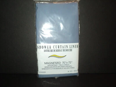 Shower Curtain Liner, Creative Bath Products Smoke Blue Magnetized 70" x 72" NEW - Image 1 of 4