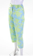 NWT Lily Pulitzer Cotton Sea Turtle Mid-Rise Straight Leg Capri Pants Blue SZ 8