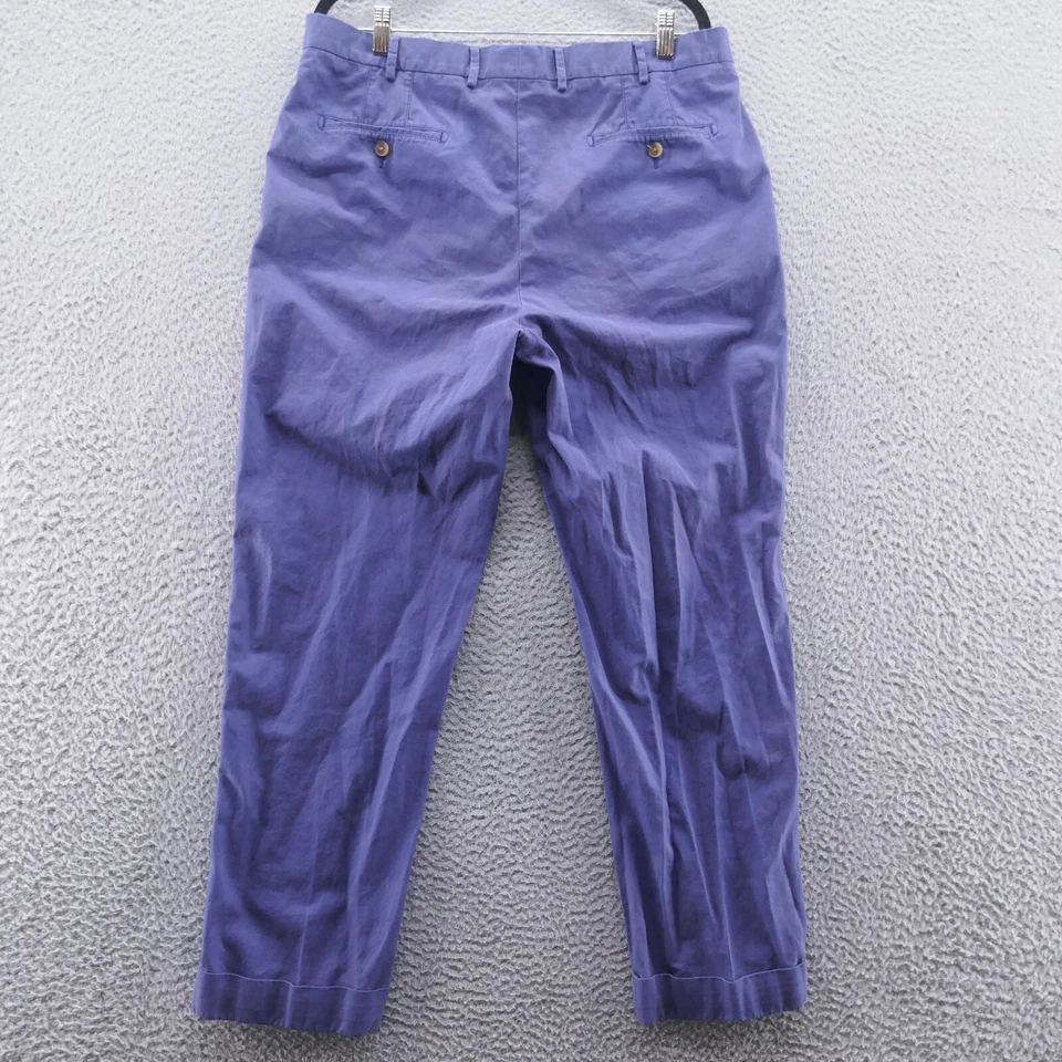 Pantalones chinos Peter Millar para hombre 34x28* azul pierna recta frente plano algodón Pima Foto 2 de 4