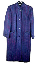 Vintage Jacobson Purple Stripe 46" Long Overcoat Women's Coat Xl