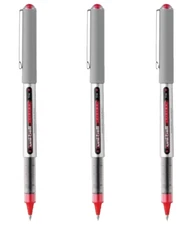Uni-ball Vision Rollerball Pen 0.7mm Fine Point Red Ink 3/Pk Office School Home