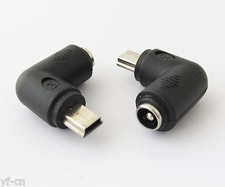 10pcs DC Power Supply Right Angle 5.5x2.1mm Female to Mini 5pin USB Male Adapter