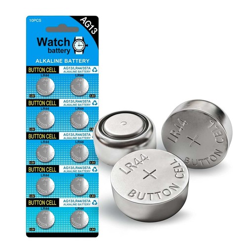 Batteria A Bottone Alcalina AG13 LR44 A76 GP76A 357 (set 10 Pz) IBT