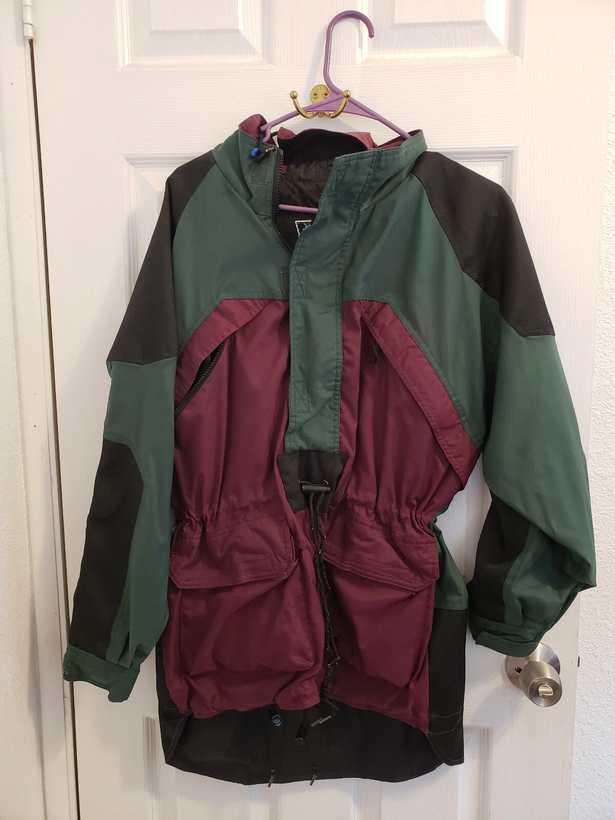 Green Burgundy Winter Ski SnowBoard Jacket Parka Coat Unisex Teen Large hood